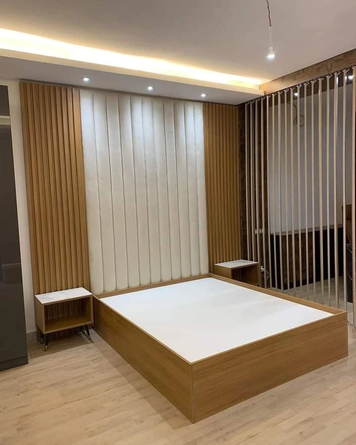 Bedroom Platform Bed & Wooden Louvers