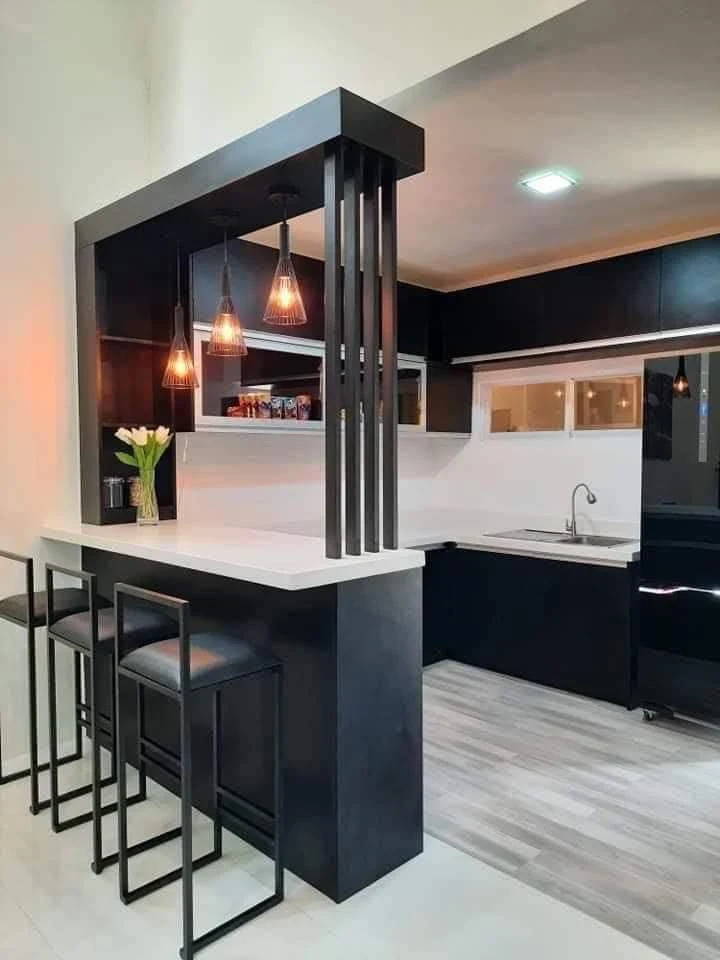 Black Kitchen Bar Counter Stools