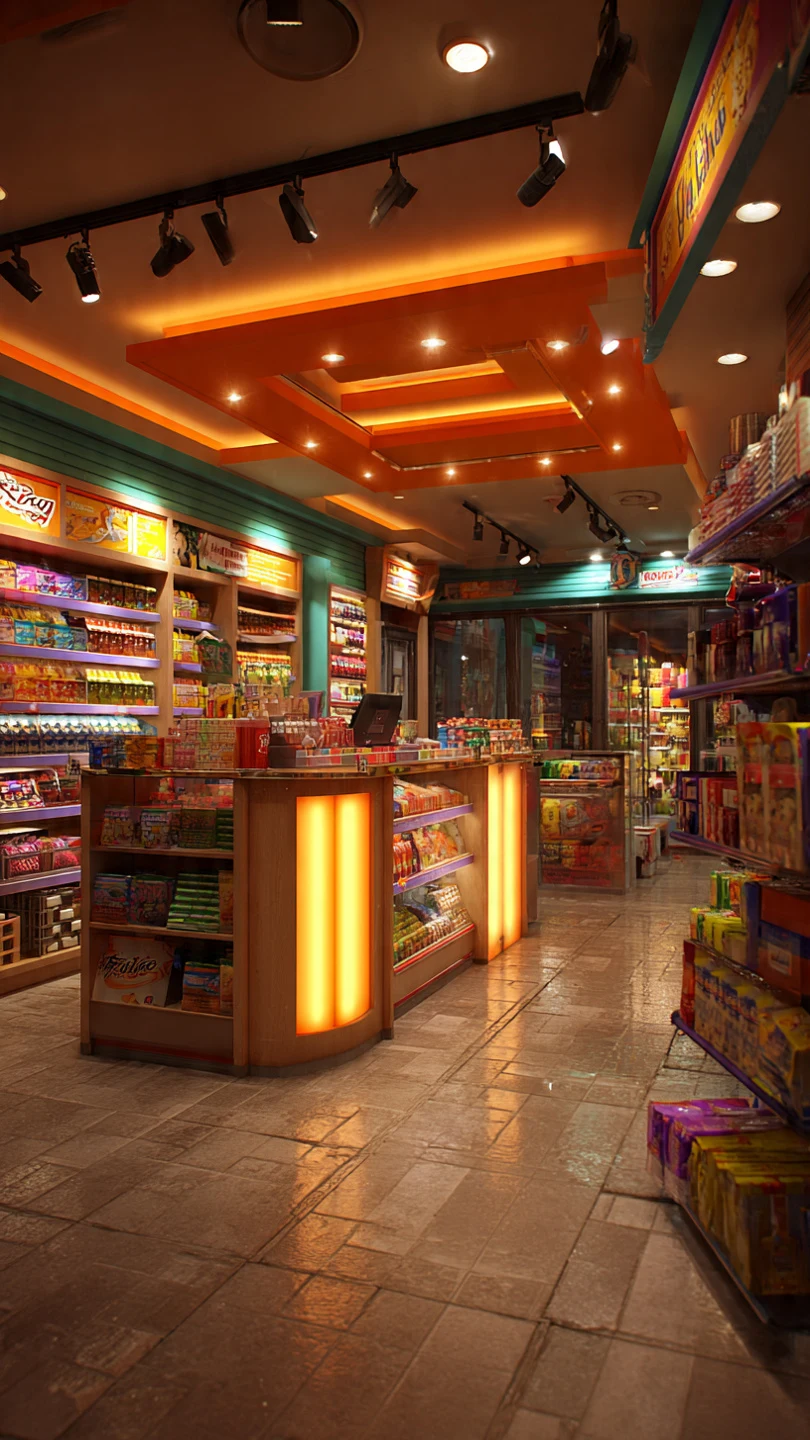 Commercial Store Warm Interior Lighting