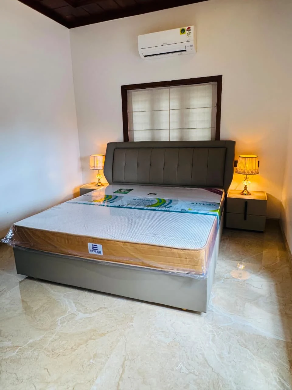 Cozy Bedroom Padded Headboard Lamp
