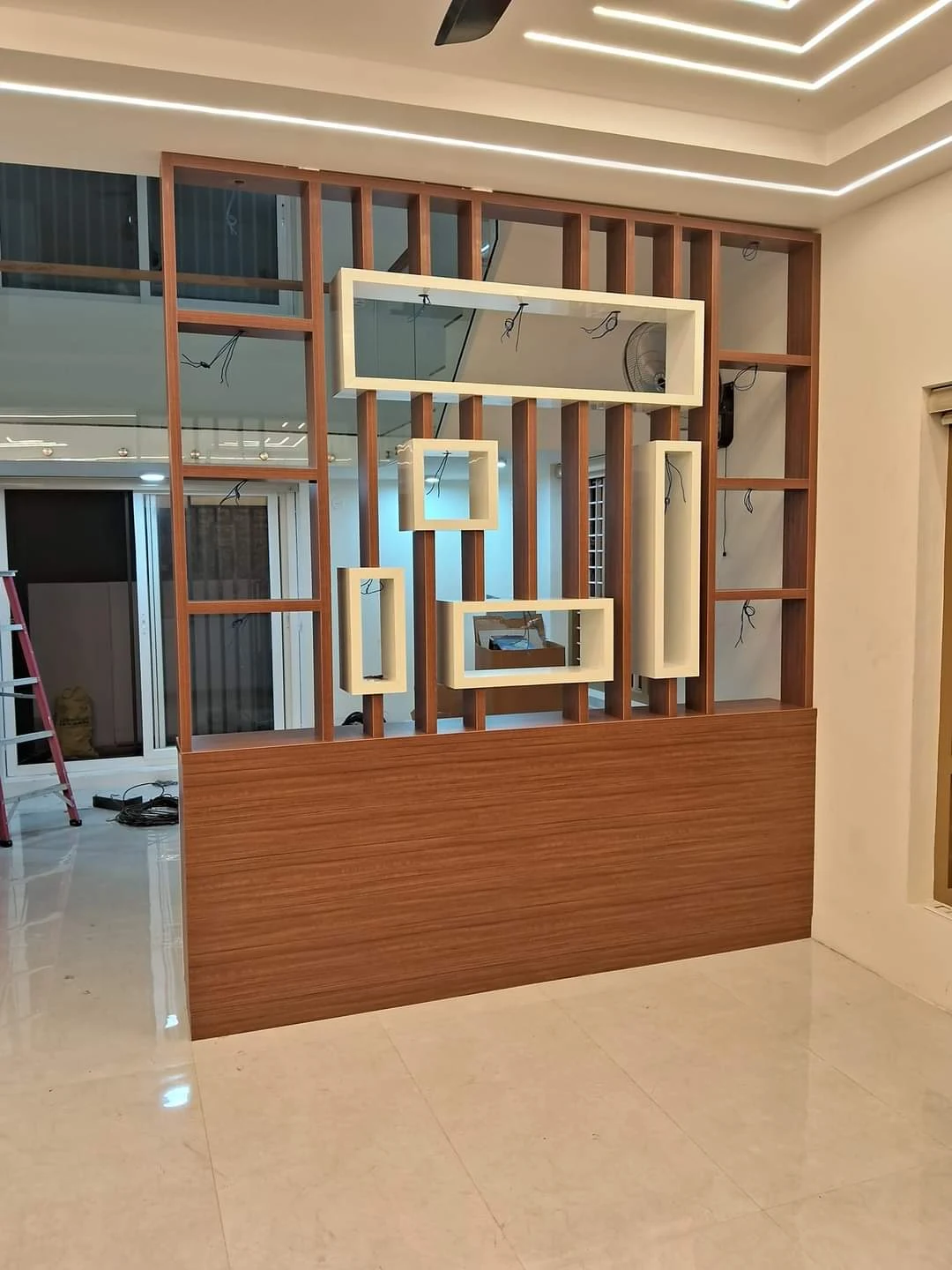 Hall Partition Wooden Shelf Divider