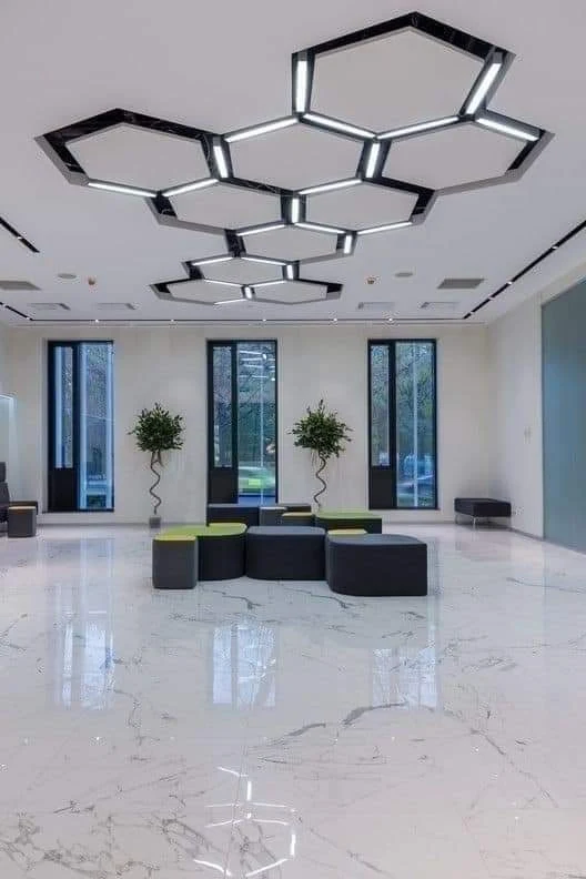 Hexagonal LED Ceiling Light Hall