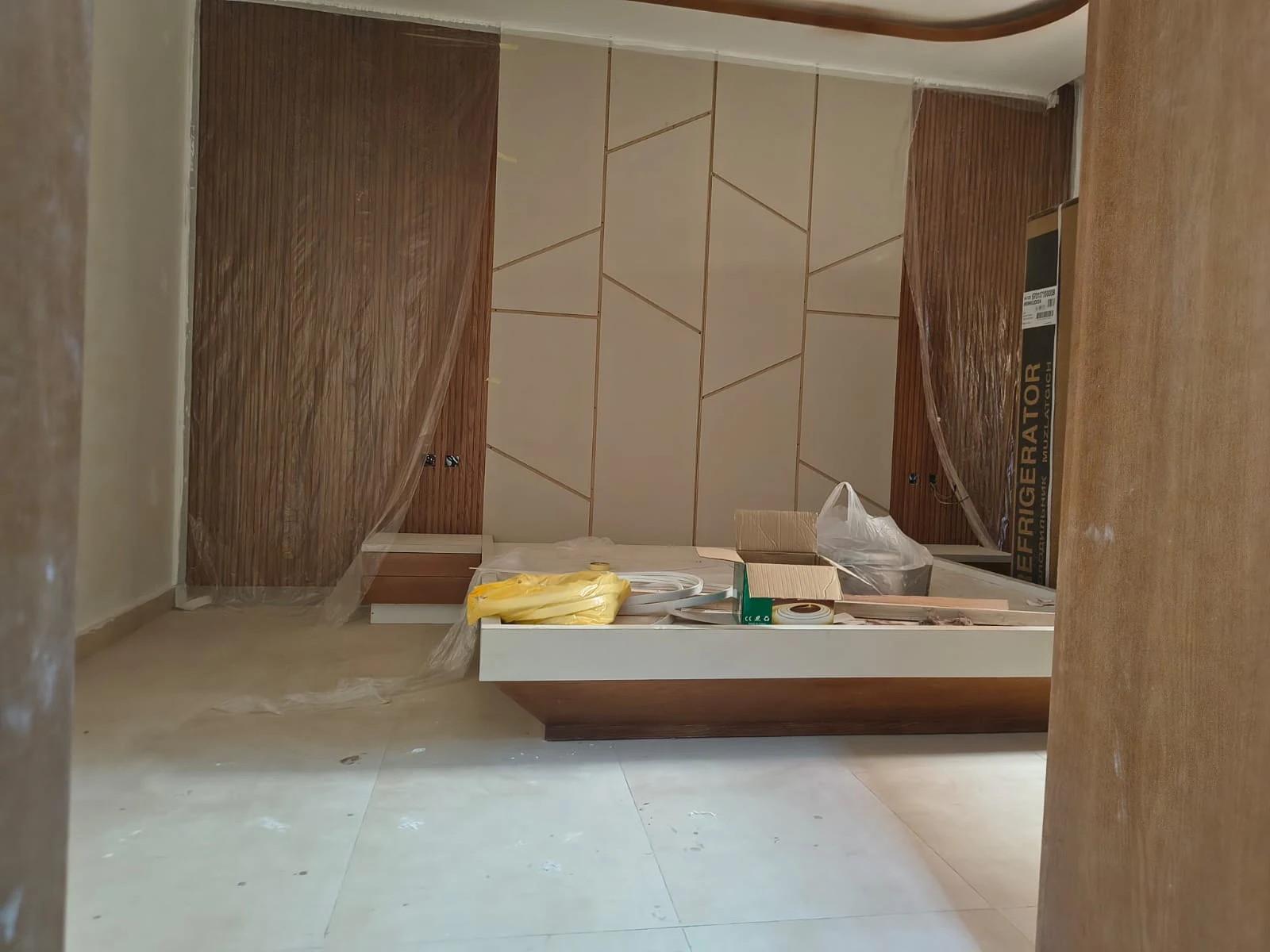 Living Room Wall Panelling Work