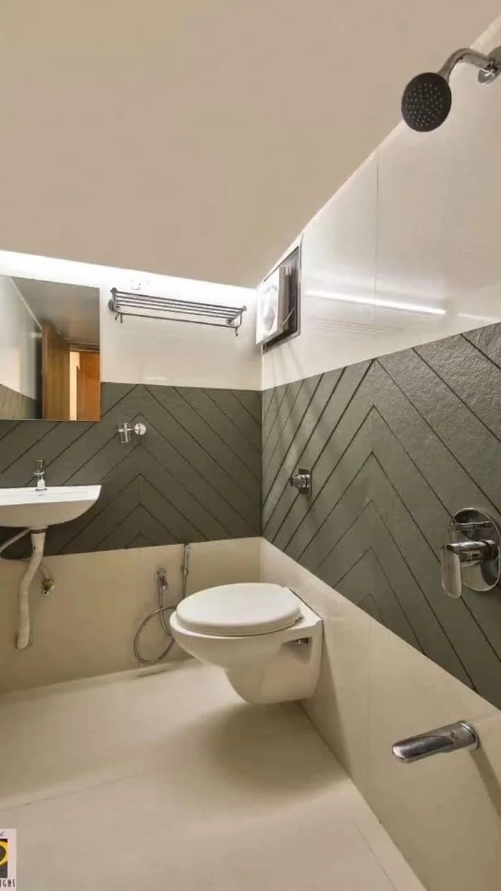 Modern Chevron Tiled Bathroom