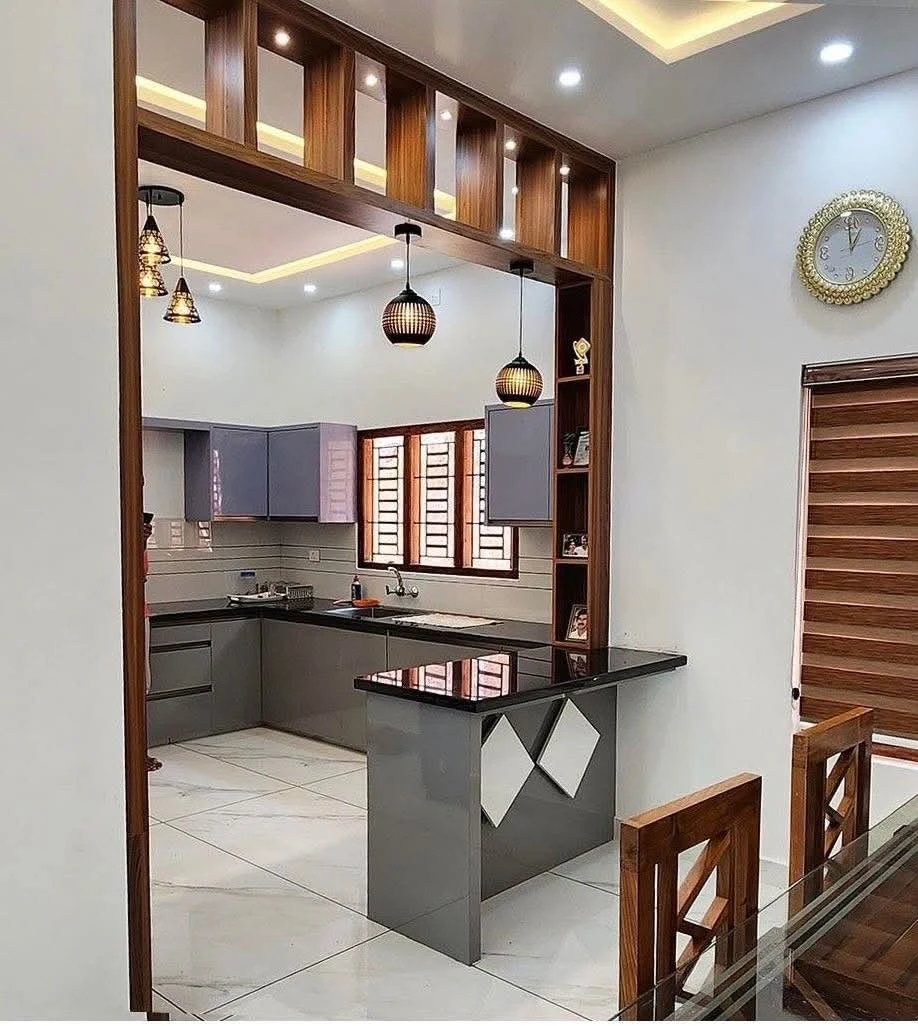 Open Kitchen Archway Bar Counter