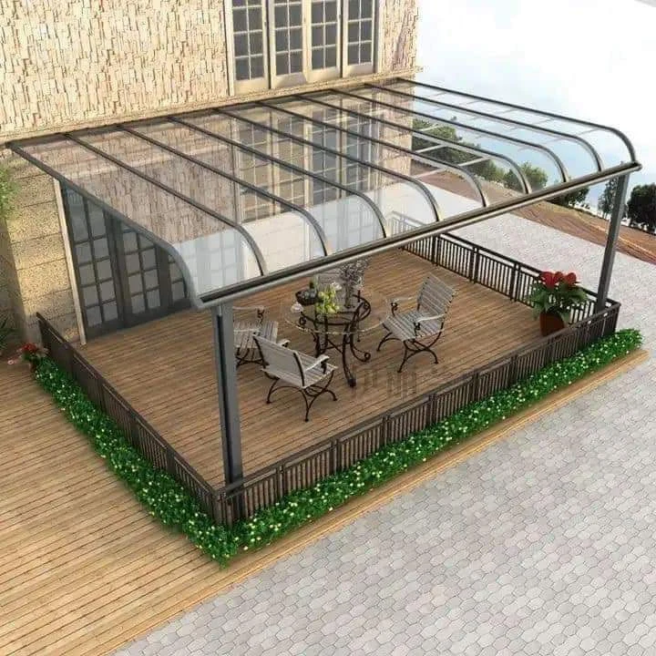 Outdoor Terrace Curved Glass Canopy