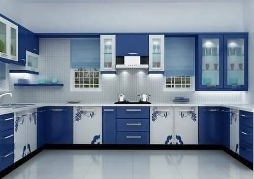 Royal Blue & White Modular Kitchen
