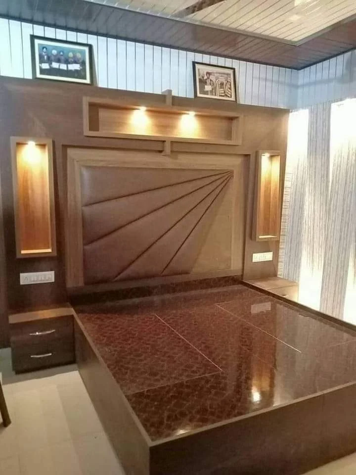 Wooden Bed Headboard Design