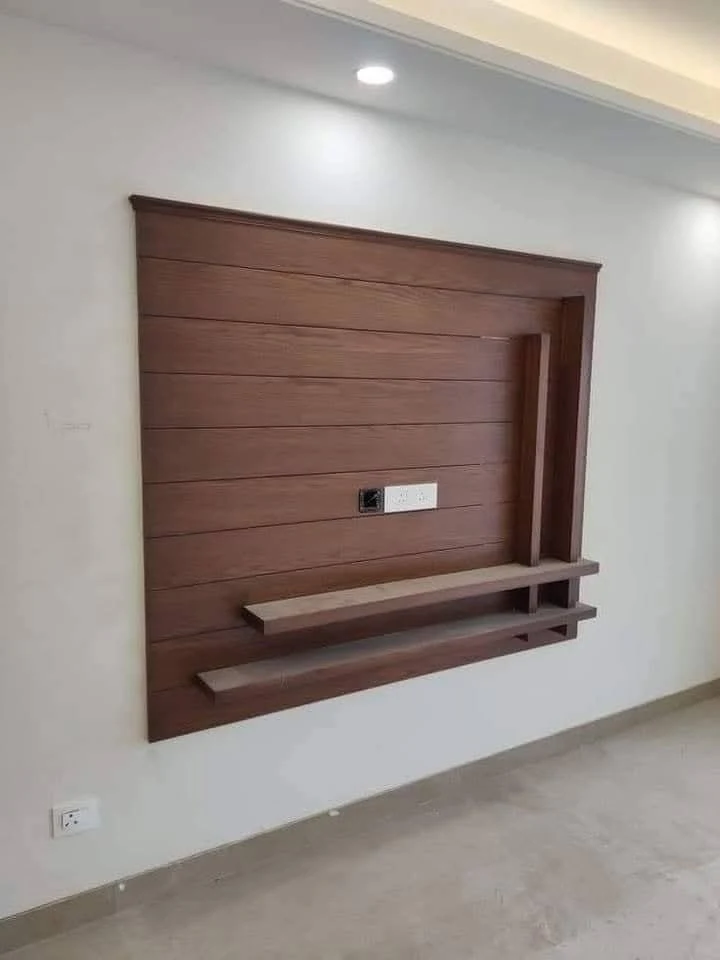 Wooden Wall TV Panel Unit